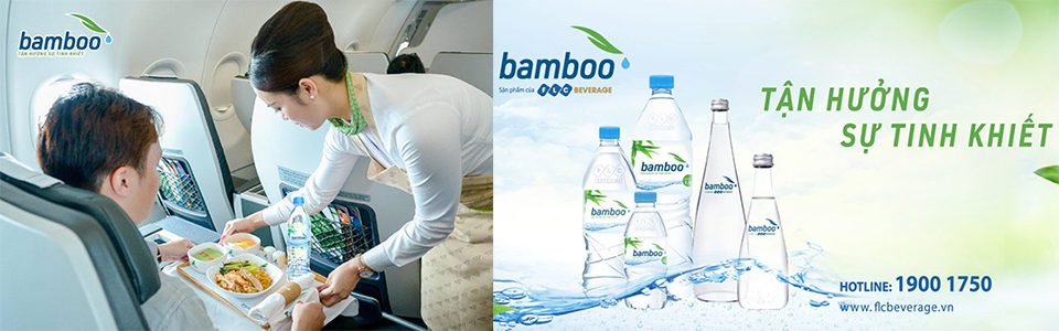 Bamboo bottled pure drinking water is used in events, resorts and flights of Bamboo Airways under FLC Group.